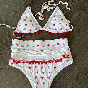 Star print two piece bathing suit ❤️💙